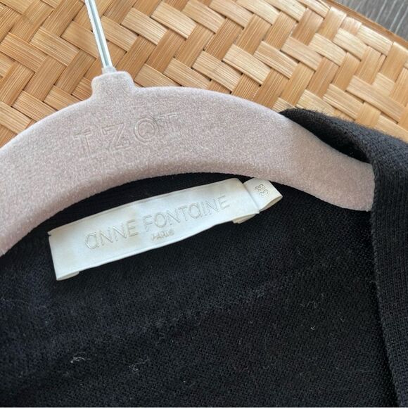 Anne Fontaine black wool v neck chain embellished cardigan‎ sweater women’s 38 - Picture 6 of 10